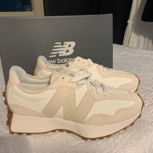 New Balance Cream and White Sneakers